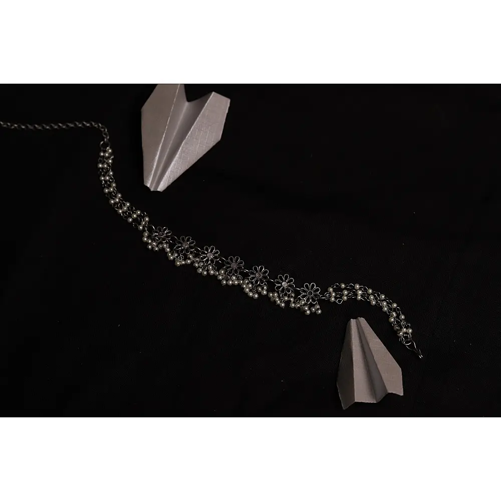 रेवती ✽ Floral Choker with Pearl Strings ✽ Necklace ✽ 7