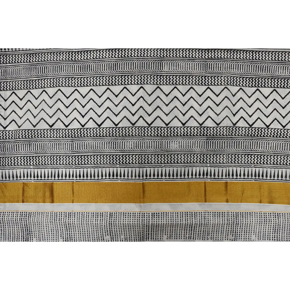 स्याह ❖ Block Printed . South Cotton Saree ❖ 8