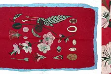 Kashmiri Namda ~ Badaam Laal (5' X 3') ~ 3