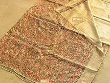 Dream Girl ❁ Tussar Silk . Madhubani Saree ❁ 1