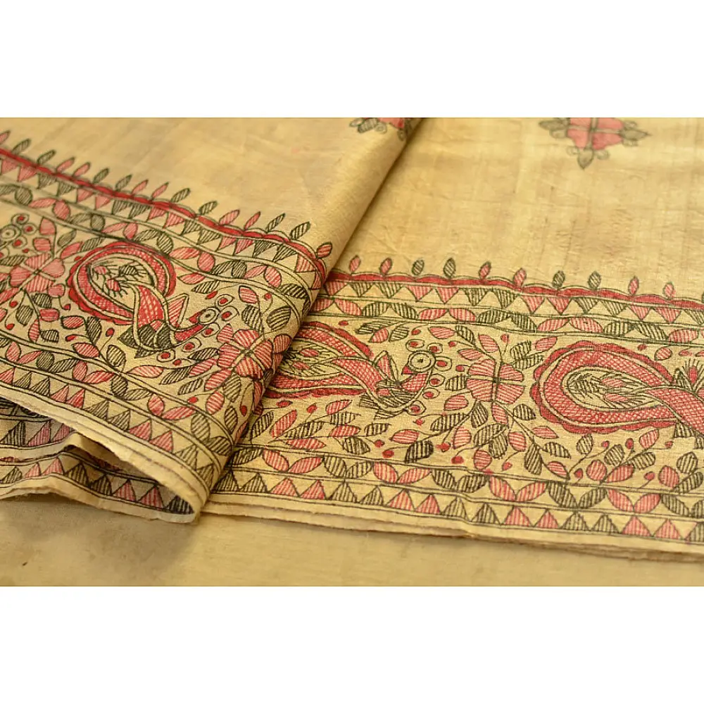 Dream Girl ❁ Tussar Silk . Madhubani Saree ❁ 3