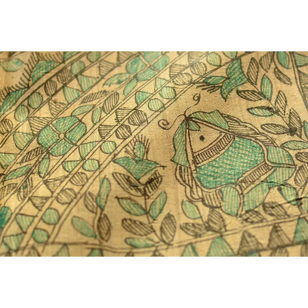 Dream Girl ❁ Tussar Silk . Madhubani Saree ❁ 4