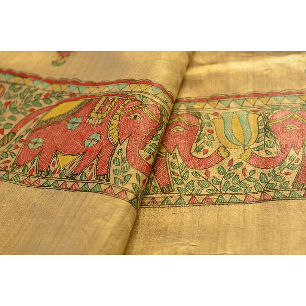 Dream Girl ❁ Tussar Silk . Madhubani Saree ❁ 5