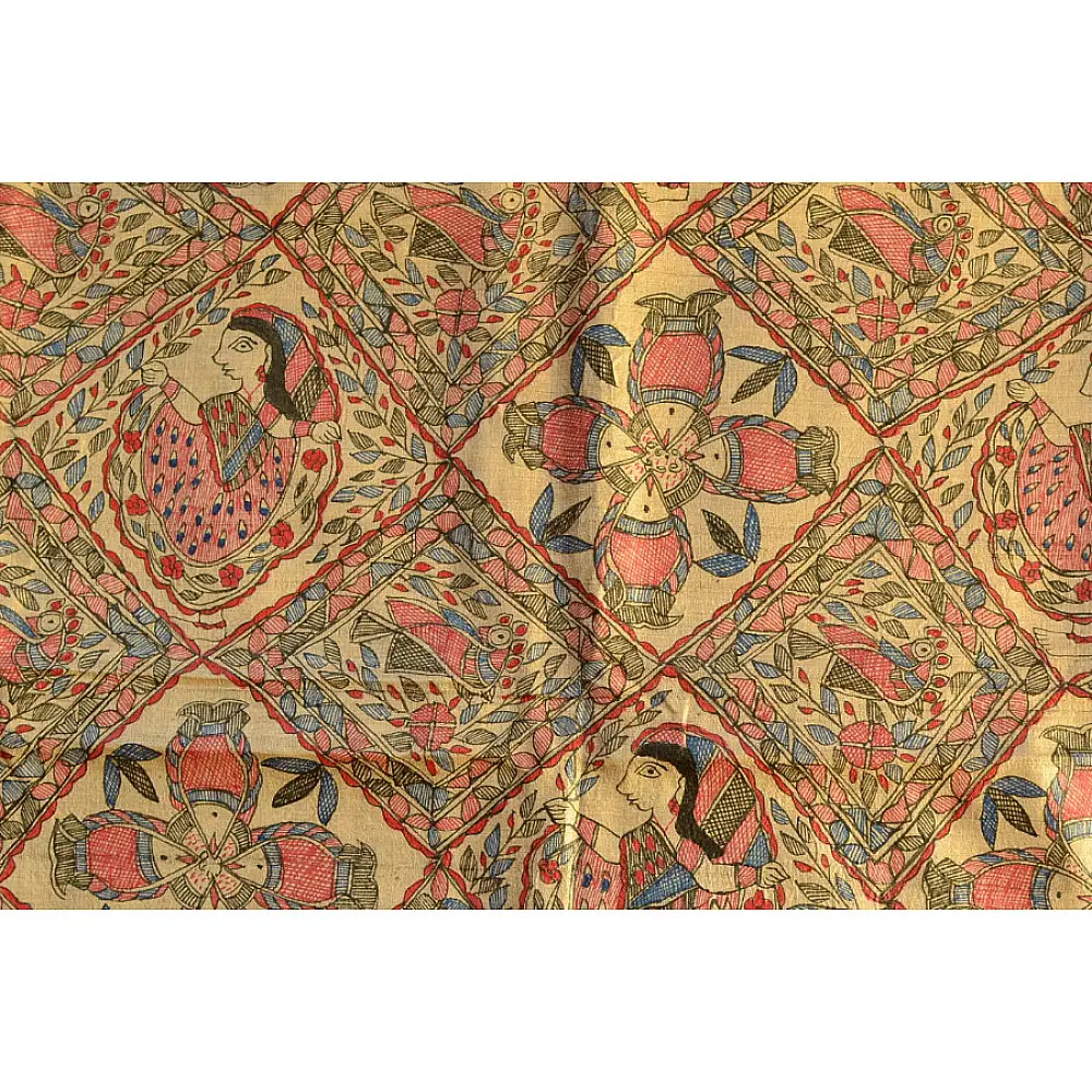 Dream Girl ❁ Tussar Silk . Madhubani Saree ❁ 6