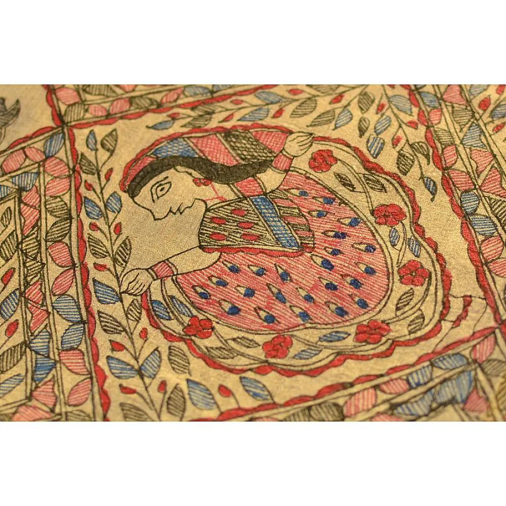 Dream Girl ❁ Tussar Silk . Madhubani Saree ❁ 6