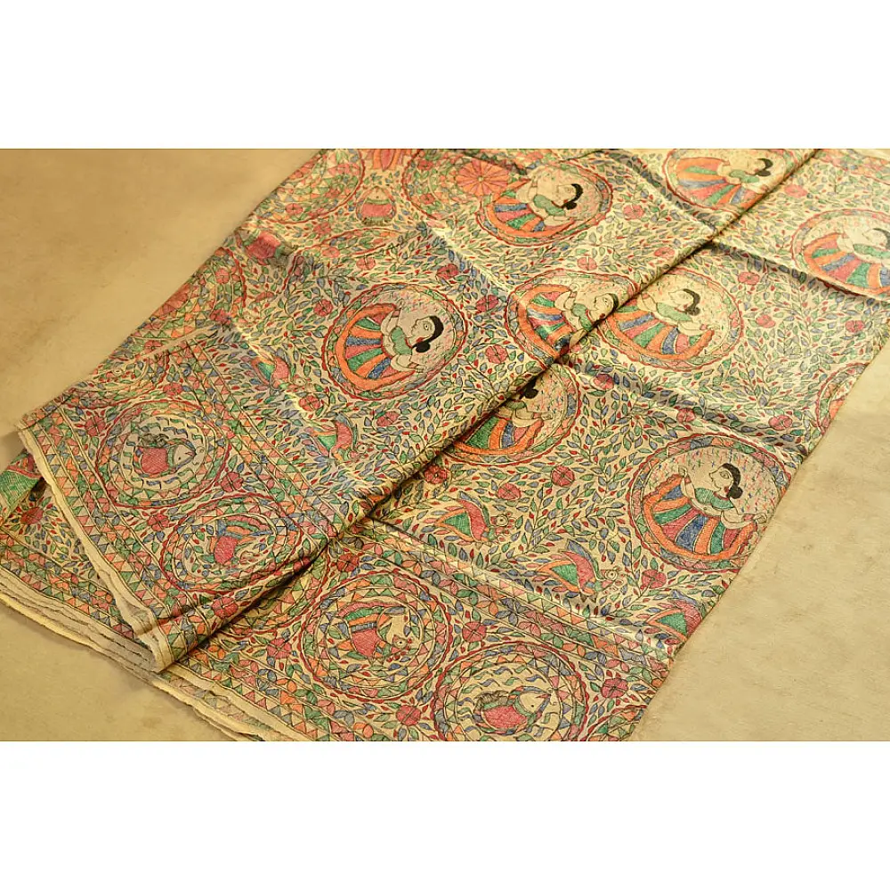 Dream Girl ❁ Tussar Silk . Madhubani Saree ❁ 7