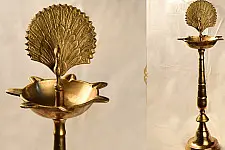 Ahar ❋  Brass . South Style Long & Solid Diya