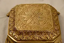Ahar ❋ Brass . Solid Carving Bajot ( 1.5 KG) - Heavy And Solid Puja Chowki
