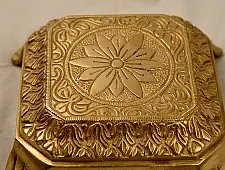 Ahar ❋ Brass . Solid Carving Bajot ( 1.5 KG) - Heavy And Solid Puja Chowki
