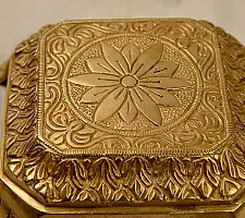 Ahar ❋ Brass . Solid Carving Bajot ( 1.5 KG) - Heavy And Solid Puja Chowki