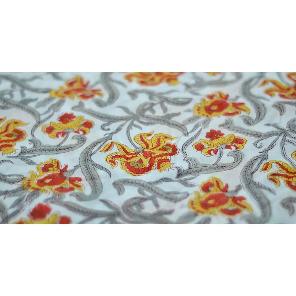 Sanganeri fabric ~ 22 (Block Printed . Per Meter)