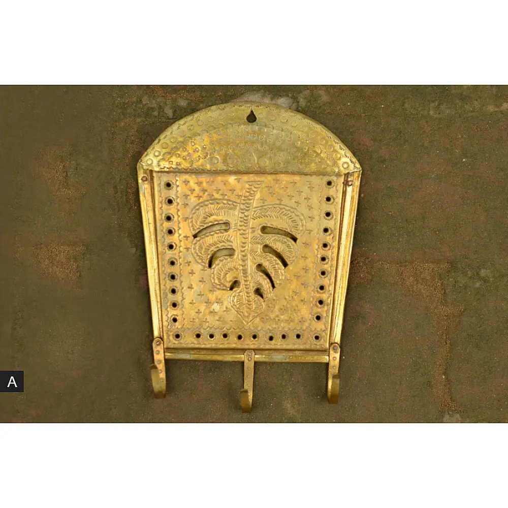 handmade brass letter holder, key holder, card holder