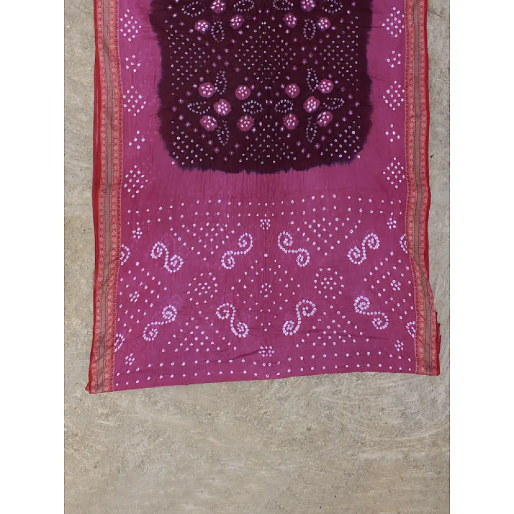 The Floriferous Queen ❈ Cotton Bandhani Saree ❈ 5