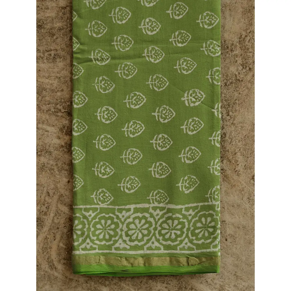 मधुमालती  ♠  Block Printed ♠ Chanderi Dress Material { 7 }