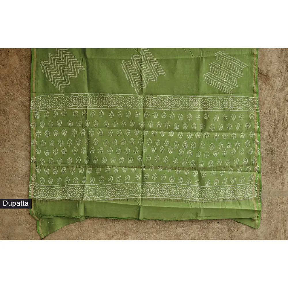मधुमालती  ♠  Block Printed ♠ Chanderi Dress Material { 7 }