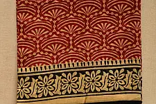 Abhigyana ♠ Bhagru Block Printed . Chanderi Saree { Q }