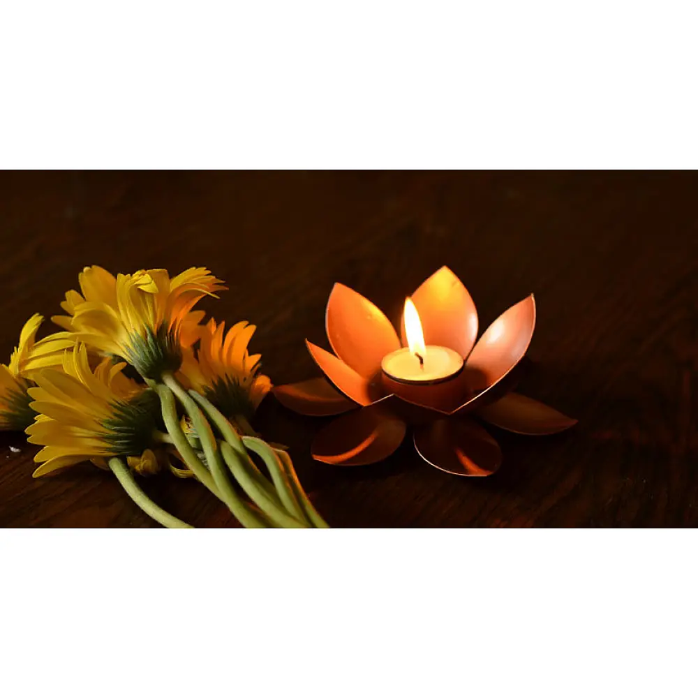 Courtyard ⚛  Lotus Copper Small Tea Light Holder ⚛ 47