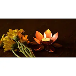 Courtyard ⚛  Lotus Copper Small Tea Light Holder ⚛ 47