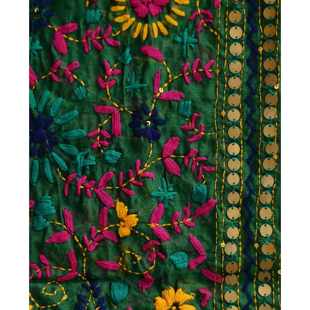Veera * Chanderi Phulkari Dupatta { 1 }