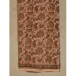 बेला ✤ Kalamkari Motif . Block Printed . Cotton Saree ✤ B