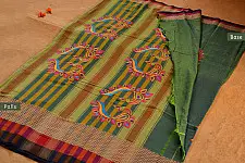 संजोग ⚵ Narayanpet Cotton Saree + Kutch Embroidery ⚵ 4