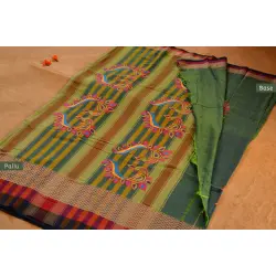 संजोग ⚵ Narayanpet Cotton Saree + Kutch Embroidery ⚵ 4