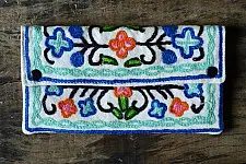 Aari-work Kashmir ~ Hand clutches (TURQUOISE)