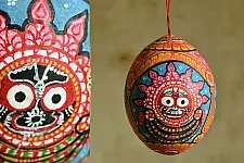 Pattachitra ~ Coconut Hanging ~ 1