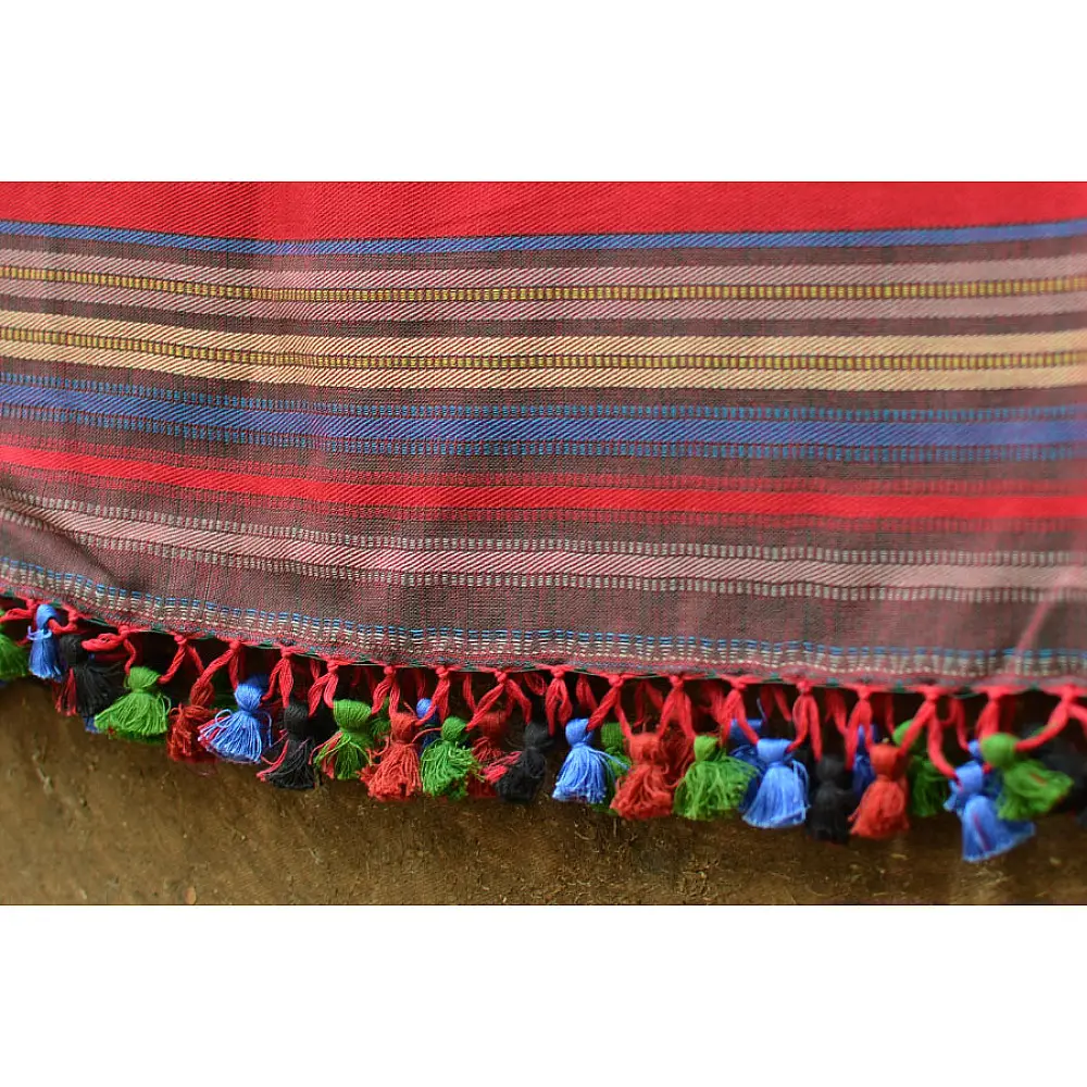 Colors of sojourn ~ Handwoven Cotton Shawl