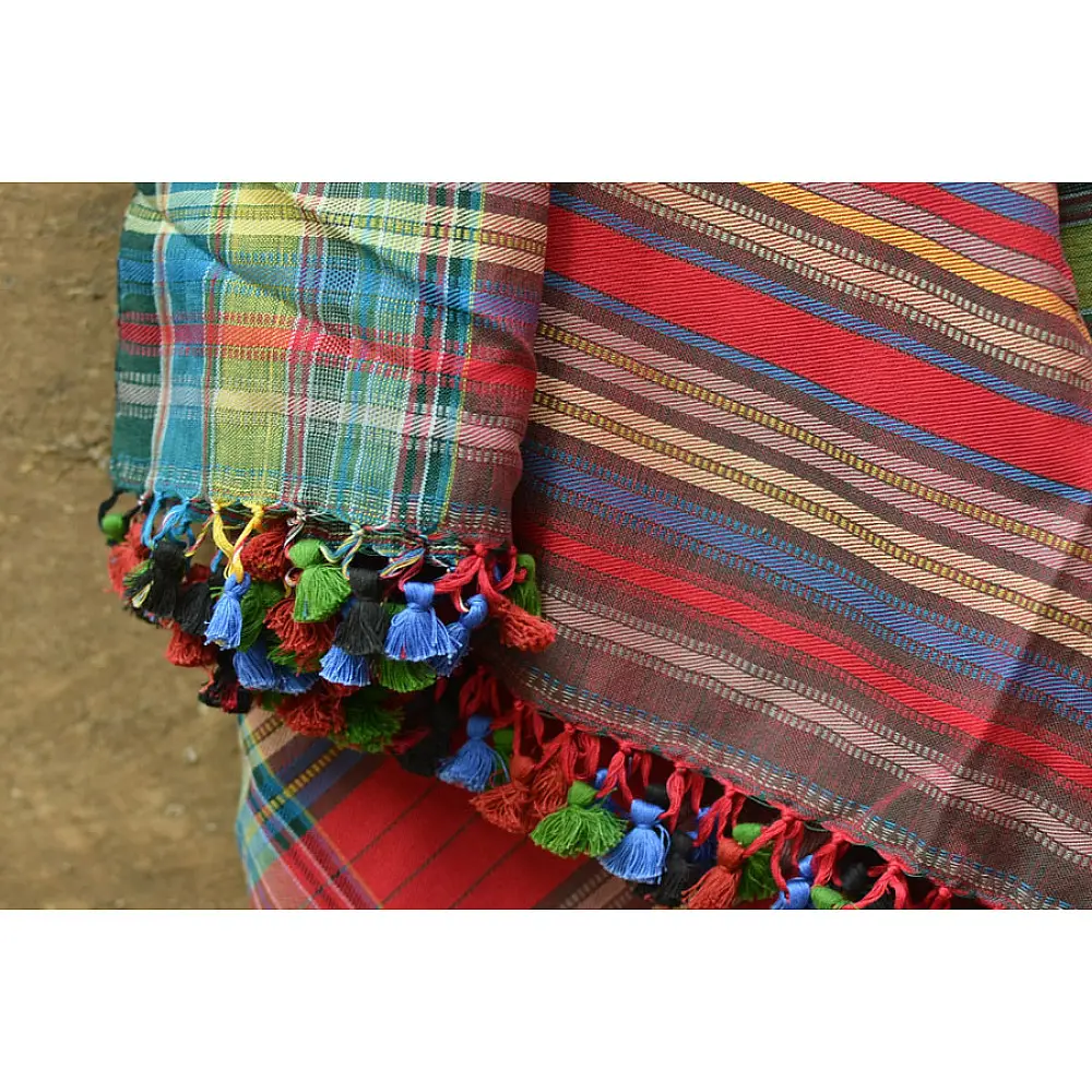 Colors of sojourn ~ Handwoven Cotton Shawl