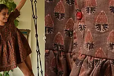 फुहार / Fuhar ✾ Kids Ajrakh frock ✼ H