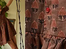 फुहार / Fuhar ✾ Kids Ajrakh frock ✼ H