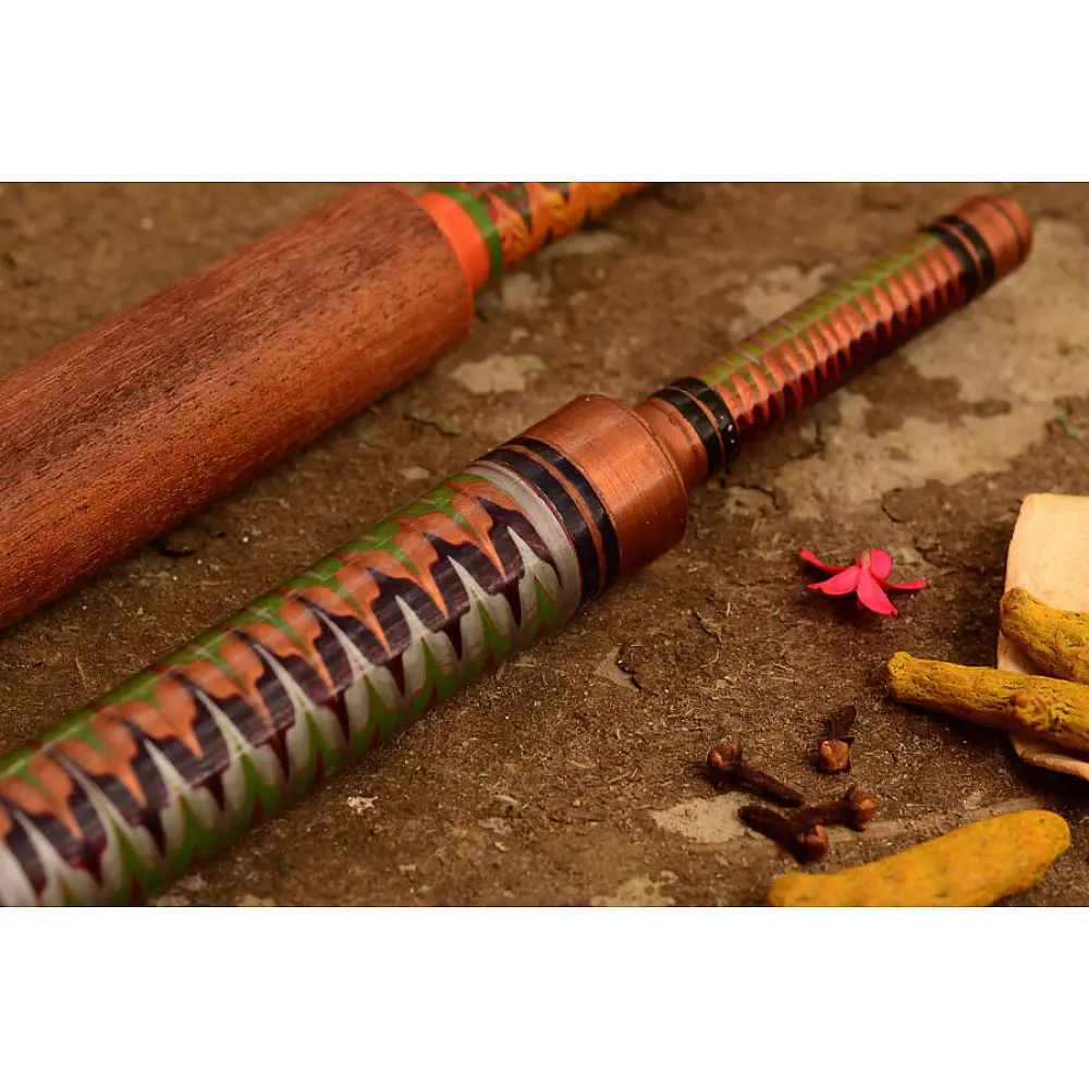 Kutch lacquer rolling pin ~ Belan