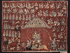 Sacred cloth of the Goddess - Durga Mata & Mahishasura ( 25" X 20" )
