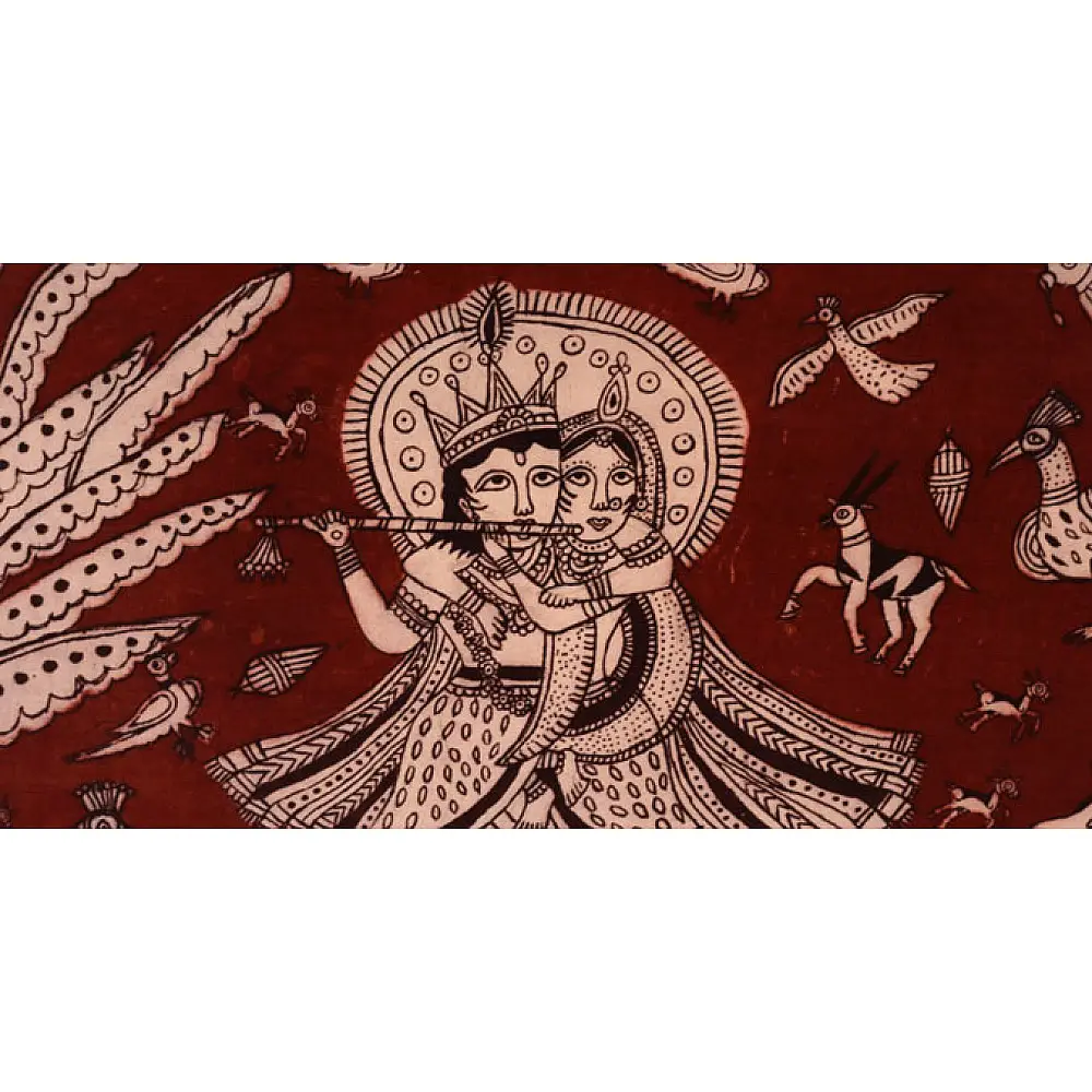 Sacred cloth of the Goddess- Radha Krishna (71 X 140 cm)