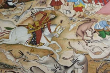 Miniature painting ~ Emperor Akbar on a hunt