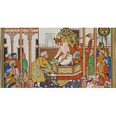 Miniature painting ~ Emperor Akbar receiving Abdul rahim