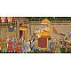 Miniature painting ~ Maharaja fateh singh ji procession after war
