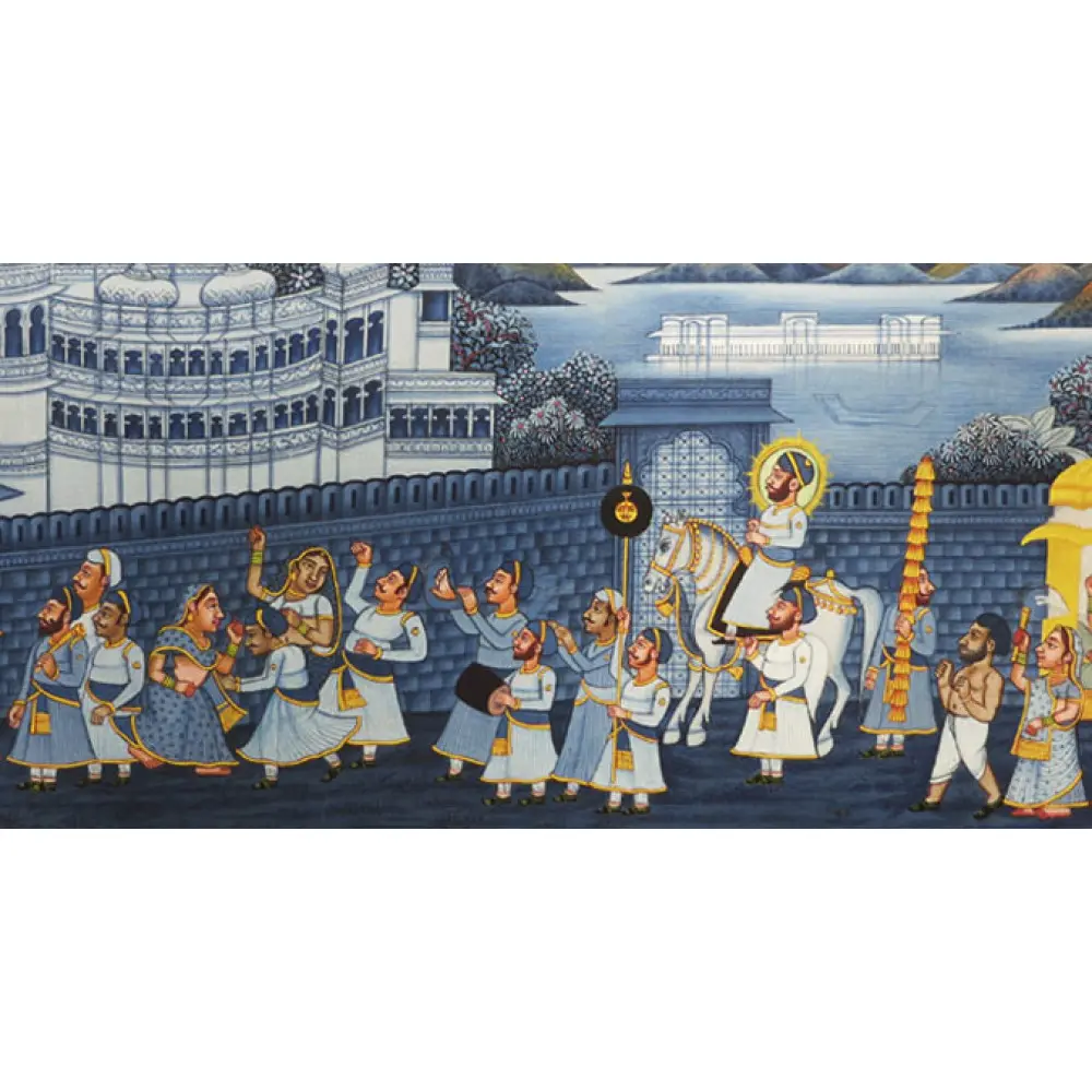 Miniature painting ~ Maharaja Fateh Singh ji wedding procession