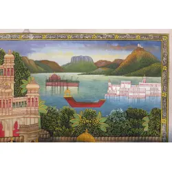 Miniature painting ~ Maharaja fateh singh ji procession after war