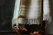 Elegance from the grasslands VII ~ handwoven woolen stole