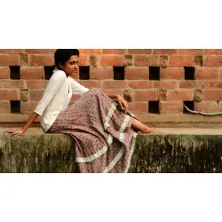 Ajrakh Silk Skirts ~ Vegetable colors V