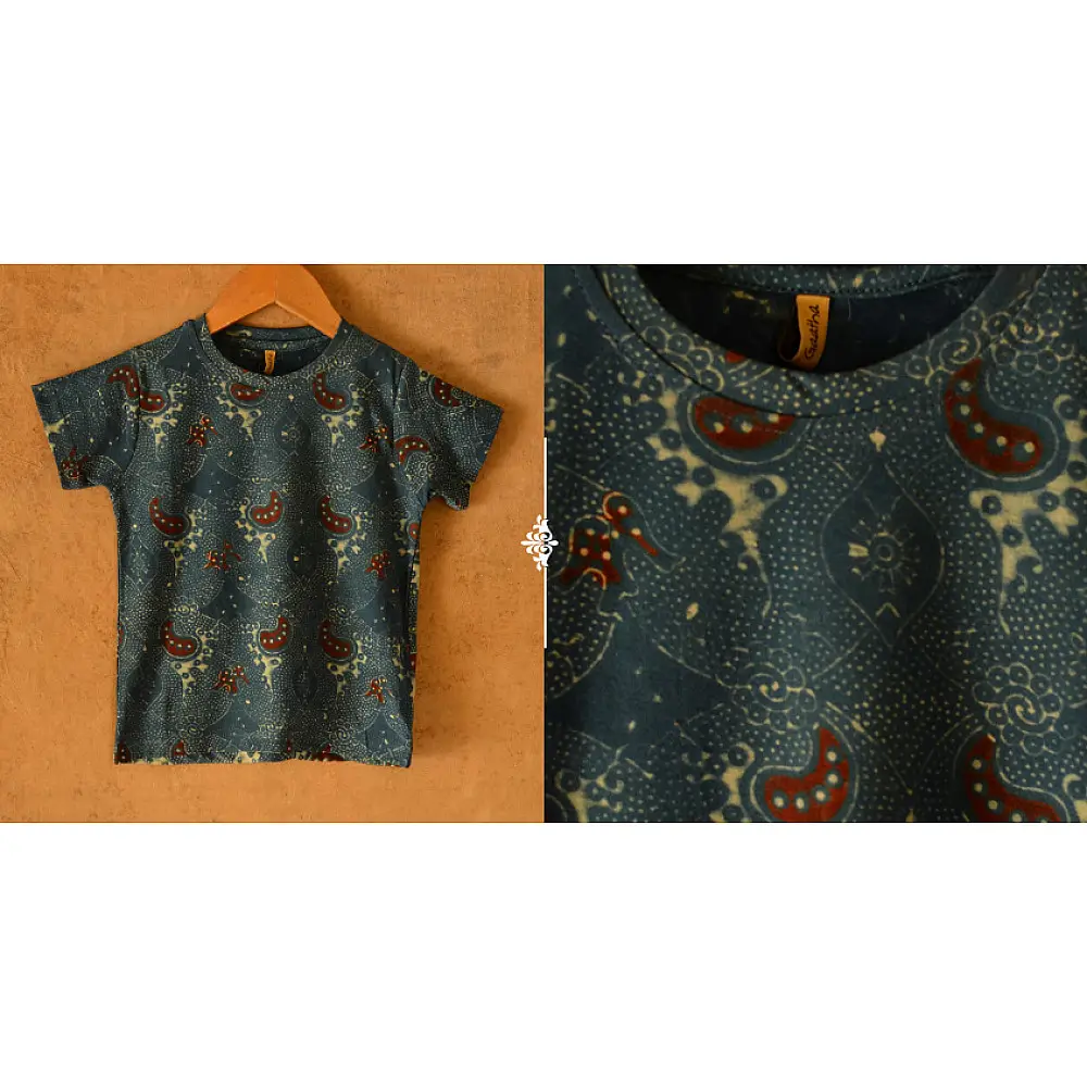 Earths vanity ✼ Vegetable Colors Ajrakh T-Shirt ( Kids )