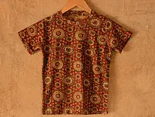 When autumns wondered II ✼ Vegetable Colors Ajrakh T-Shirt ( Kids )