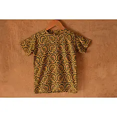 Floral carousels II ✼  Vegetable Colors Ajrakh T-Shirt ( Kids )