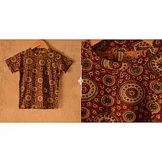 When autumns wondered II ✼ Vegetable Colors Ajrakh T-Shirt ( Kids )