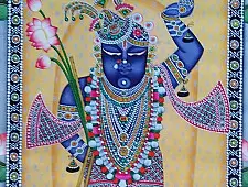 Pichwai Painting ~ Shrinath ji with lotus