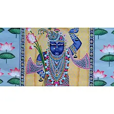 Pichwai Painting ~ Shrinath ji with lotus