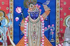 Pichwai Painting ~ Shrinath ji, Yamuna ji and Mahaprabhuji