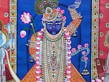 Pichwai Painting ~ Shrinath ji, Yamuna ji and Mahaprabhuji